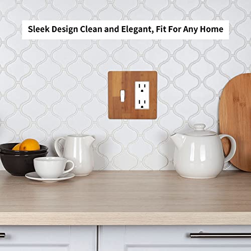 Wood Texture Light Switch Cover Plate Decorative Electrical Outlet Wall Plate For Kitchen Bathroom Home Art Wall #TOP4