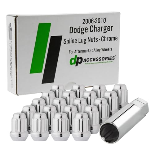 DPAccessories Dodge Charger Lug Nuts, Chrome Spline, 20 pcs