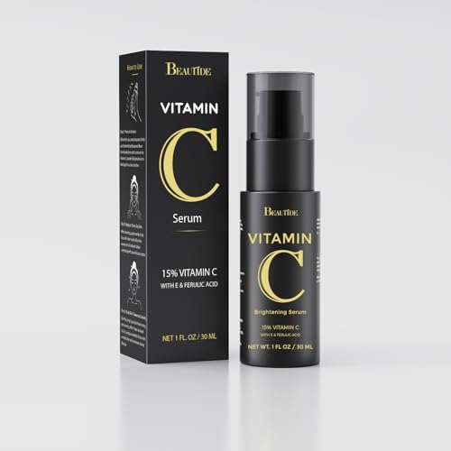 Vitamin C Serum 15% – Brightening & Anti-Aging Serum with Vitamin E, Ferulic Acid & Hyaluronic Acid for Radiant Skin, 1 Fl Oz