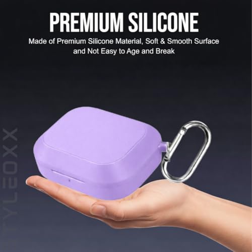 Image of Anvique Silicone Case Cover for Realme Buds Air 8, Dustproof and Shockproof Protection (Master Purple)