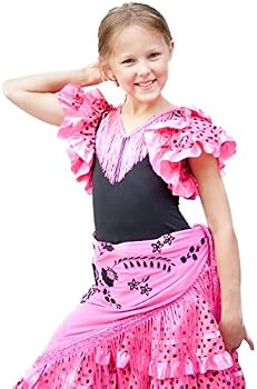 La Senorita Robe Flamenco Enfant – Noir/Rouge, 80% Polyester 20% Coton, Taille 4 (3-4 Ans, 65 Cm)