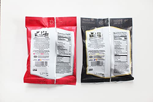 Licorice Candy Gift Box Includes 6-4 Oz Bags Of Wiley Wallaby Licorice. 3 Of Each: Classic Red Strawberry, & Black Licorice Candy, Bonus Modern Vibe Sticker #TOP2