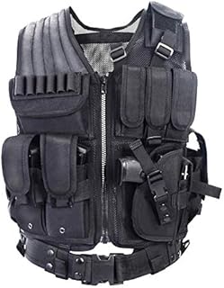 vAv YAKEDA Tactical Vest Outdoor Ultra-Light Breathable Combat Training Vest Adjustable for Adults 600D Encryption Polyester-VT-1063 (black)