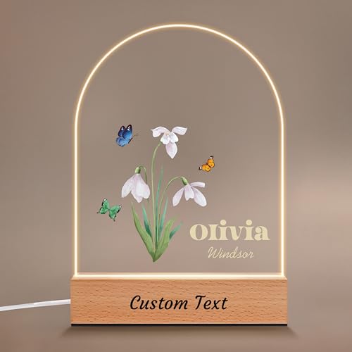 Lámpara nocturna personalizada para bebé con placa acrílica
