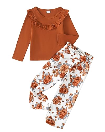 Image of Little Girls Clothes Kids Fall Winter Outfits Pant Set for Girl Age 4-8