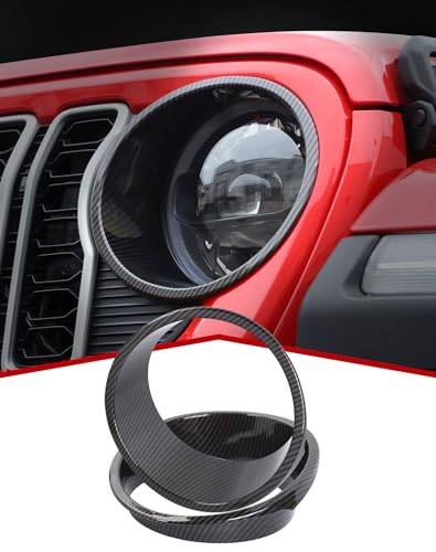 Garniture de phare Jeep Gladiator JT look carbone en rando