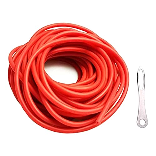 Slingshot Rubber Bands, 32.8 Ft/10m Catapult Tubing, Anti-Freezing, Anti-Hardening, Anti-Aging Soft Rubber Band Natural Latex Band for Outdoor Hunting, Sling Shots Target Etc (Red,3060)
