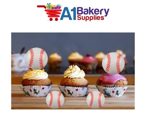 24 Pack Cake Toppers Cup Cake Toppers (Baseball Rings) #TOP3