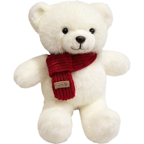Teddy Bear Plush with Scarf 12-inch Soft Cuddly Stuffed Toy for Kids Adorable Plush Doll Gift for Boys and Girls Ideal for Bedroom & Festivals