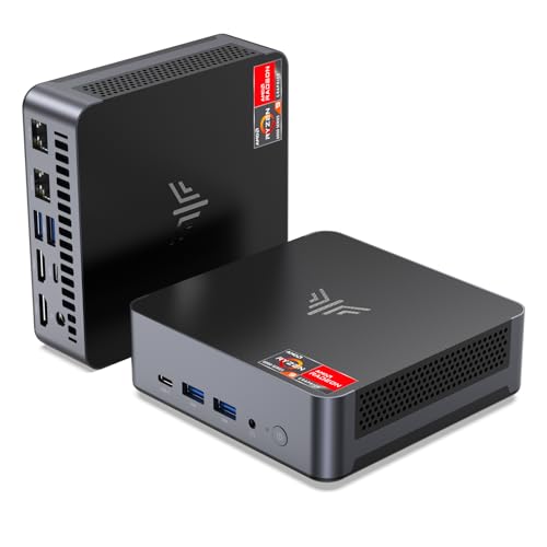 NiPoGi AM21 Mini PC Ryzen 9 6900HX(up to 4.9GHz,8C/16T),32GB DDR5 4800MHz/1TB M.2 NVME SSD Mini Computer -11 Pro, 4K@60Hz Quad-Screen-Display USB4+Type C+HDMI*2,Wifi6/BT5.2 Micro PC Gaming