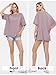EXLURA Womens Summer Oversized T Shirts 2026 Casual Short Sleeve Loose Maternity Tops Crewneck Tunic Plus Gym Workout Top Grey Purple