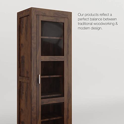 Image of The Attic Victoria Kitchen Cabinet Multipurpose Cabinet for Bedroom Living Room Study bar, Solid Wood Bookshelf /Kitchen Cabinet, Walnut Matte Finish