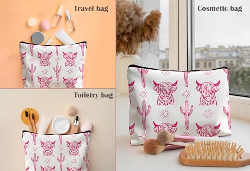 Image of Western Makeup Bag - Cowgirl Stuff, Cow Makeup Bag - Leather COW L