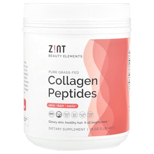 Zint Collagen Peptides Powder (16 Ounce): Anti Aging Hydrolyzed Collagen Protein Powder Beauty Supplement - Skin, Hair, Nails