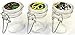 HHB Eclipse 1.5 OZ Mini Stash Jars w/ Clamp Style Rubber Gasket Seal (3 PACK), Airtight Odor-Proof Herb Storage Canisters & Spice Containers, Assorted Cool Rasta Styles, GJ02