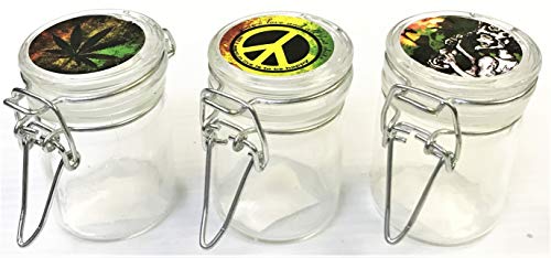 HHB Eclipse 1.5 OZ Mini Stash Jars w/Clamp Style Rubber Gasket Seal
