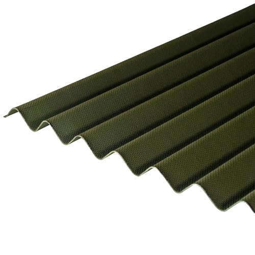 Corrugated Bitumen Roofing Sheets – 2.2mm Thick | Waterproof, Lightweight & Durable Roofing Panels for Sheds, Garages & Garden Buildings (Green)