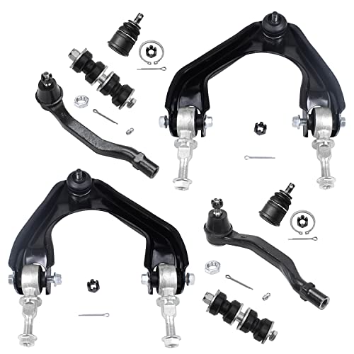 Image of Detroit Axle - 8pc Front End Suspension Kit for 90-93 Honda Accord, Upper Control Arms Outer Tie Rods Sway Bars Lower Ball Joint 1990 1991 1992 1993 Replacement