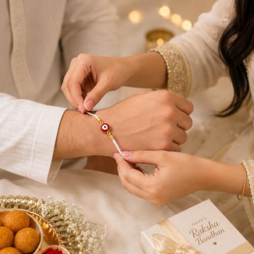 Image of M.F.H Premium Designer Rakhi for Brother | Adjustable Handmade Raki Bracelet |Traditional Raksha Bandhan Gift for Brother | Comfortable & Skin-Friendly RaKi