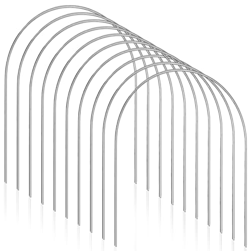 KEPYDRMTF Set of 10 Croquet Wickets Replacement for Croquet Metal Hoops with Galvanized and Plastic Coating for Family Lawn Backyard Outdoor Game (U Shape)