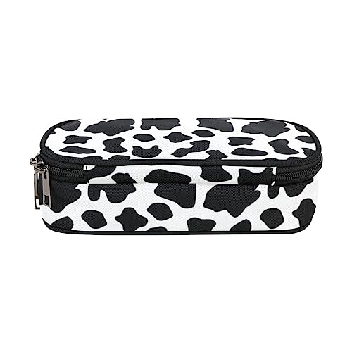 Image of ANANGTEE Cow Print Pencil Pouch Case for Girls Boys Kids Teens 10 | Women Coin Bag Pen 3 Zippers School Supplies Stationery, Office Markers Soft Organizers Large Capacity