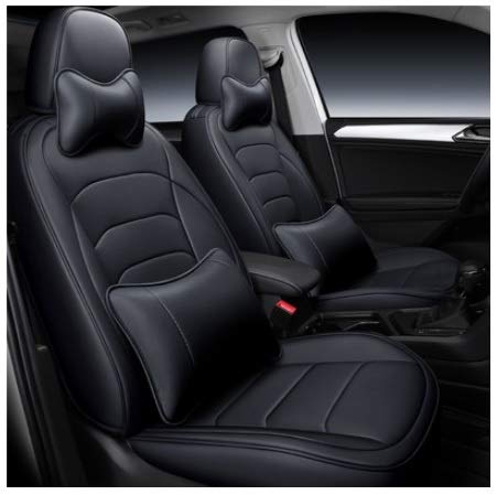 Image of Hi Art Leatherette Custom Fit Front and Rear Car Seat Covers Compatible with Hyundai i20, (Black)