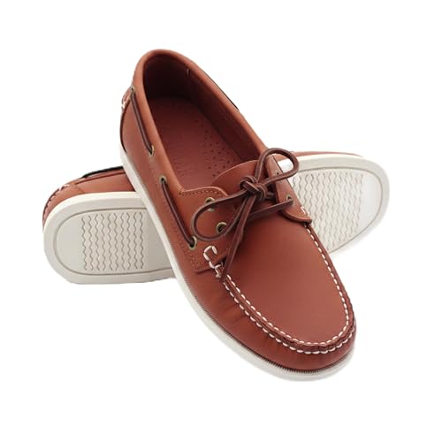 Zerimar Mocassin Nautique pour Homme en Cuir Véritable, Chaussure Décontractée Élégante et Légère pour Un Usage Quotidien ou Formel, Chaussure Confortable,...