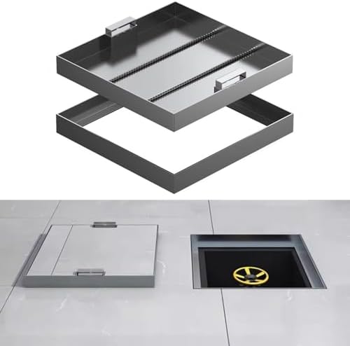 Stainless Steel Hidden Manhole Cover with Handle - Invisible Drainage Solution for Paver Installation Heavy-Duty Access Cover for Driveways and Patios