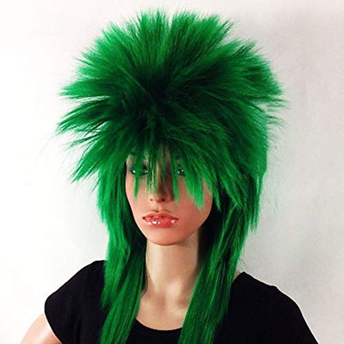 GYJ 2PCS Capuchon De Cheveux, Métal Lourd Halloween 70 Années 80 Costumes pour Hommes Femmes Perruques Pointu Rocker Perruque Style De Mulet, Cosplay Costume Party, Bretelles Réglables