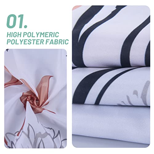 Bblyanu Green Floral Shower Curtain (72” X 72”), Flower Tropical Leaves Shower Curtains, Polyester Fabric Printed Shower Curtain Set For Bathroom With Hooks #TOP2