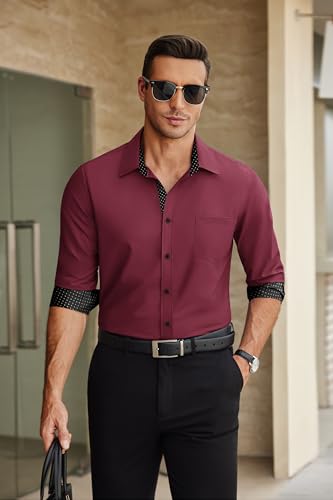 COOFANDY Mens Dress Shirts Long Sleeve Button Down Shirts Untucked Wrinkle-Free Business Casual Shirts4