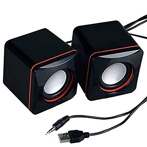 Yinrunx [Newer] Mini Portable USB Computer Speaker for Desktop, 3.5 Mm Audio Jack Laptop Desktop Computer USB Speaker,for PC Monitor Desktop Laptop Gaming Smartphones Tablets Projectors TVs, Black