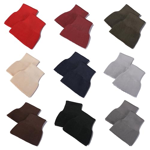Neotrims Paire de manchettes en tricot côtelé, tubulaire et façonné. Tissu côtelé sans couture pour revers de rechange sans couture, 10 couleurs, longueur de coupe à la taille requise et coudre (gris