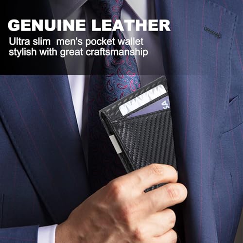 Wallet for Men,Mens Ultra Slim Wallet with Money Clip,leather wallets gadgets for men,RFID wallet with 12 card slots credit card holder,minimalist wallet for men with Gift Box2