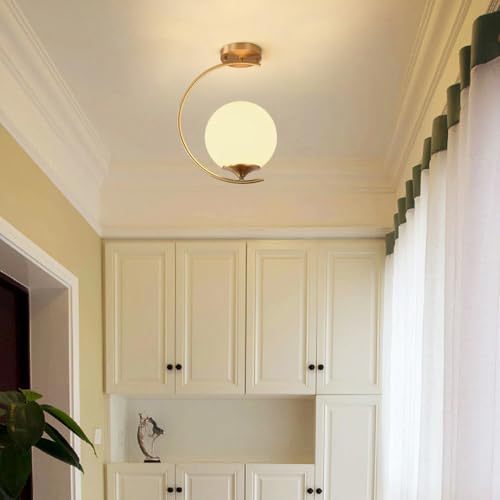 Plafonnier globe en or pour plafond bas, éclairage doux de couloir - 7