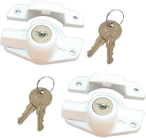 Miniatura 6 de Candado de guillotina QCAA resistente, seguridad a prueba de niños, solo se desbloquea con llave, CTC 1.77", blanco, paquete de 4, fabricado