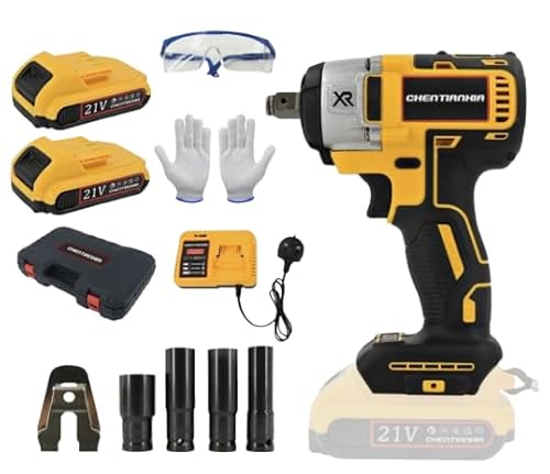 1000Nm Cordless Electric Impact Wrench with 2X 1.5Ah Batteries Heavy-Duty 4-in-1 Brushless Impact Driver & Drill Gun with Case Power Tool Kit with LED Light