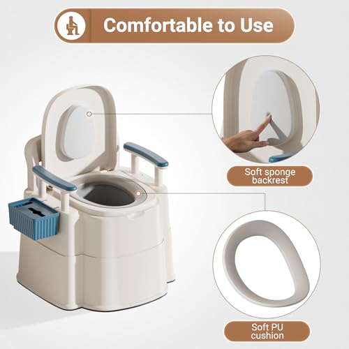 Akimraby FTMT-BLU Bedside Commode, Upgraded Safety Commode Toilet thumb #3