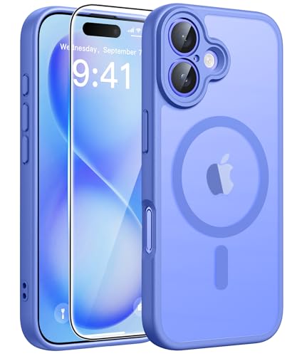 Image of FNTCASE for iPhone 16 Plus Case: [Compatible with Magsafe] Integrated Silicone Phone Cases with [Full Camera Protection] [Screen Protector] Military Grade Shockproof Protective Cover - Ultramarine