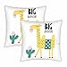 Camel Eats Cactus Taies d'oreiller Big Adventure Animal Travel Desert avec Cacti Cartoon Soft Throw Taies d'oreiller Housse de Coussin pour canapé Chambre 18"x18",Ensemble de 2