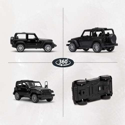Image of Amisha Gift Gallery Open Thar Jeep Diecast Metal Toy Car for Kids, Black | Opening Doors & Pull Back Action, Mini Manual Push Super Car, No Battery Needed, Durable Diecast Vehicle for Kids Age 3+