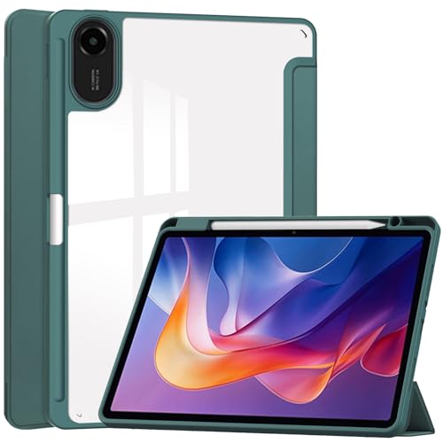 Image of ProElite Case Cover for Xiaomi Redmi Pad 2 11 inch Cover, Transparent Flip Case for Xiaomi Redmi Pad 2 11 inch Case Cover with Pen Holder, Dark Green