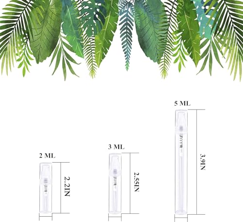 Csdtylh Mini Spray Bottle 100PCS 2ML Clear Plastic Empty Sample Containers Fine Mist Perfume Travel Refillable Spray Bottle Perfume Atomizer Small Travel Size Spray Bottle for Cleaning, Essential Oils