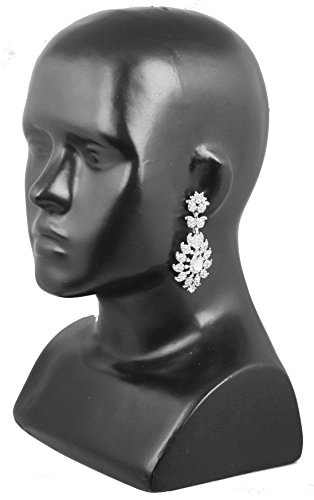 Touchstone Indian Bollywood Handcrafted Pretty Paisley Inspired Embellished With Rhinestone Ravishing Designer Jewelry Chandelier Earrings In White or Silver or Gold Tone For Women.2