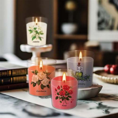Image of Aromatherapy Candles Set - 24 Pack Scented Candles with 12 Natural Fragrances, Votive Candles in Clear Plastic Jars for Home Decor, Stress Relief, Sleep, Ideal Gift for Women,Mother's Day, Birthday.