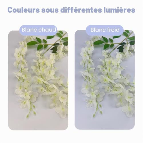 BIRDDIE 48 Pièces Fleur Artificielle Deco Glycine Fleurs Artificielles Tombante pour Décoration du Mariage Fête Jardin – vue 4