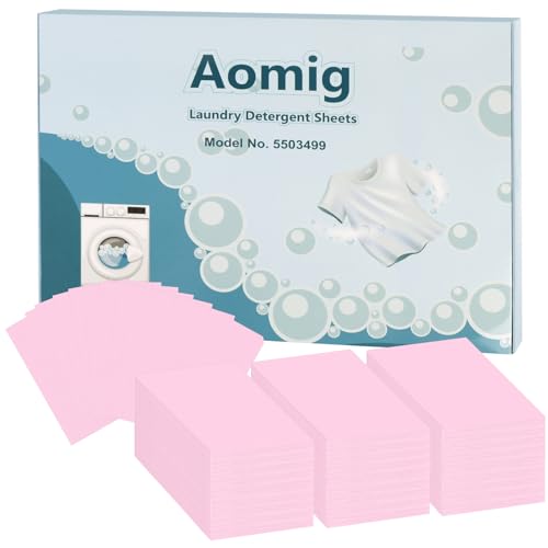 Aomig Feuilles à Lessive, Lot de 180 Lessive Lingette Écologique pour Machine à Laver, Hypoallergénique, Détachant Puissant à Laver, Laundry Supplies, Pêche