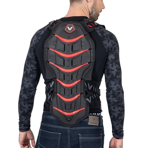Vanucci VXP-4 Rückenprotektor Motorrad Herren & Damen mit Hoher Luftdurchlässigkeit Schweißabsorbierender Rückenprotektor Ski Snowboard Reiten & MTB Sehr Leicht Verstellbar L