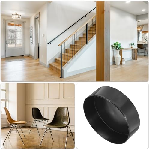 Image of uxcell 2pcs Rubber End Caps 175mm(6 7 /8 Inch) ID x 50mm(2 Inch) H Vinyl Round Tube Bolt Cap Cover Screw Thread Protectors Black