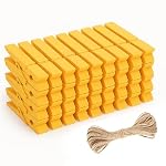 jijAcraft – jijAcraft Goldgelbe Holz Wäscheklammern 7cm: Groß Holzklamme